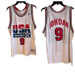 Vintage Michael Jordan Team USA Basketball Jersey Size 48 Champion Dream Team